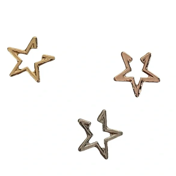 NEW Non-Piercing Star Cuff Earrings, 3-pack - Picture 3 of 5